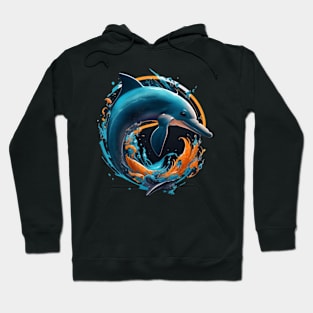 dolphin in a circle design Hoodie